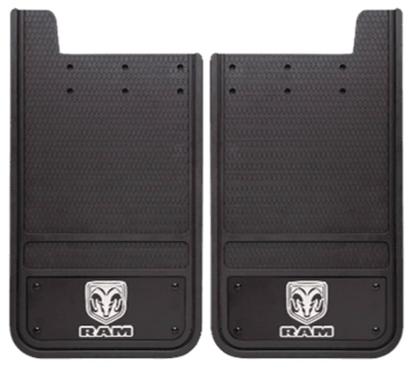 Plasticolor Black Metal Mud Flaps Rear 12X23 with Ram Logo
