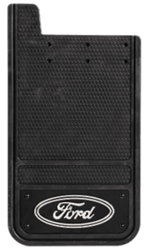 Plasticolor Black Metal Mud Flaps Rear 12X22 with Ford Logo