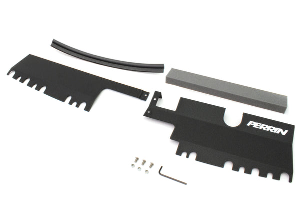PERRIN 15-21 Subaru WRX/STI Radiator Shroud (With OEM Intake Scoop) - Black