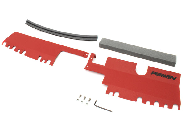 PERRIN 15-21 Subaru WRX/STI Radiator Shroud (With OEM Intake Scoop) - Red