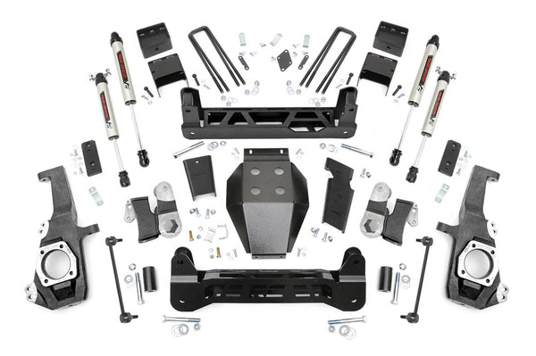 Rough Country 5" Lift Kit with V2 Monotube Shocks - 20-26 Silverado/Sierra HD Without Overloads (EXCLUDING AT4X/ZR2)