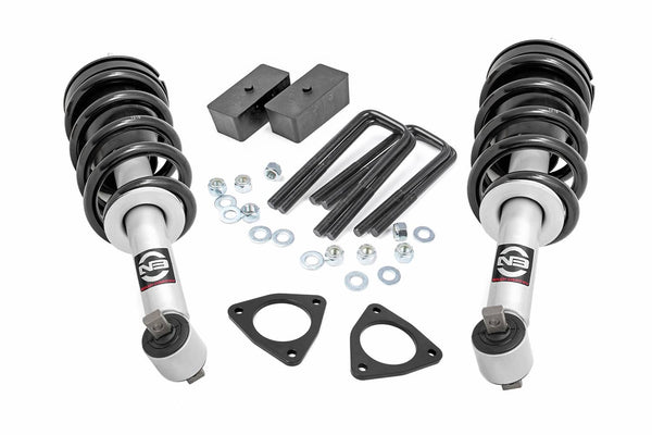 Rough Country Ensemble de rehaussement 2.5 po - 07-16 Silverado / Sierra 1500 aluminium/acier moulé avec amortisseurs N3