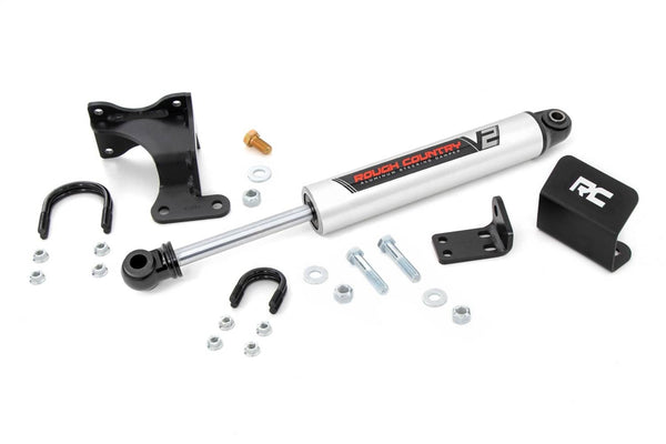 Rough Country V2 Steering Stabilizer - 07-18 Wrangler JK - Axle Bracket