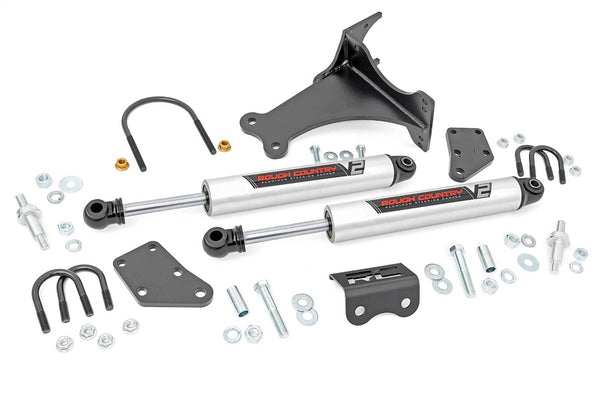 Rough Country V2 Dual Steering Stabilizer - 05-26 Super Duty with 2-8" Lift