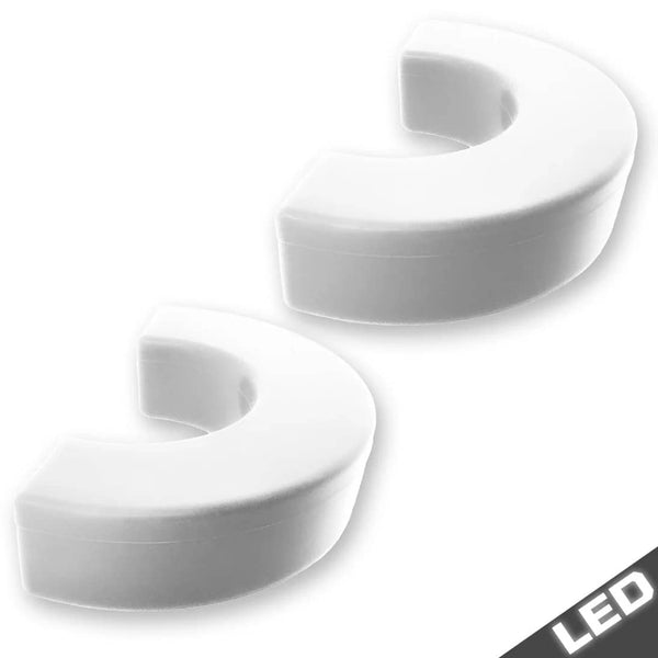 Recon White Tow Hook Covers with LED Running Lights - 20-25 Silverado/Sierra 1500