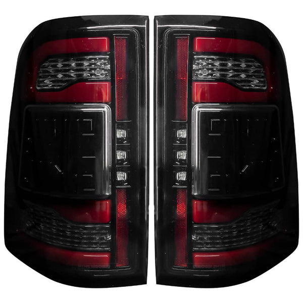 Recon Smoked Oled Taillight 19-24 Ram 1500 (REPLACES FACTORY OEM HALOGEN) W/ Scanning Amber Turn Signal