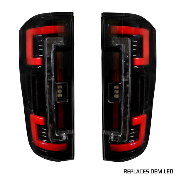 Recon Smoked Oled Taillights - 20-22 Super Duty with Factory LED Tail Lights & Blind Spot Warning System