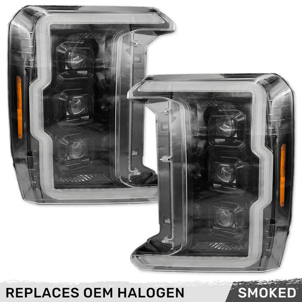 Recon Smoked Projector Headlights - 23-25 Super Duty