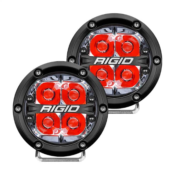 4 Inch LED Off-Road Fog Light Spot Beam Red (PAIR) Rigid Universal 360-SERIES
