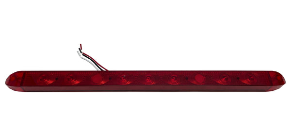 Race Sport 17in Screw Mount High-Powered 9-LED Tail/Brake Light (RED Outer Lens with RED LED Diodes)