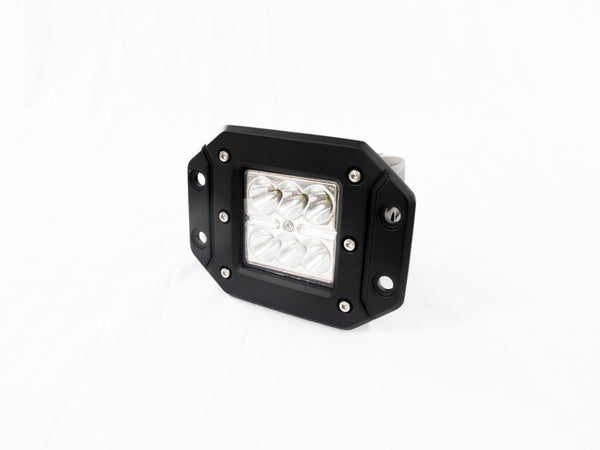 Race Sport Black Shell - Flush Mountable 18Watt 6-LED High-Powered 3x3 LED Spot Light with White L.E.D.