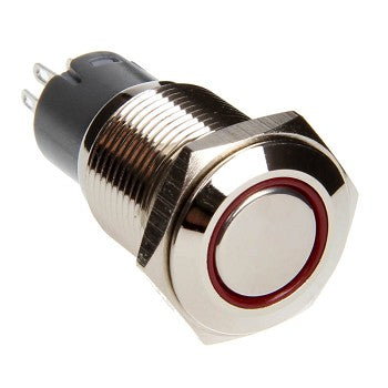 Race Sport 16mm LED 2-Position On/Off Switch (Red) - Chrome Finish