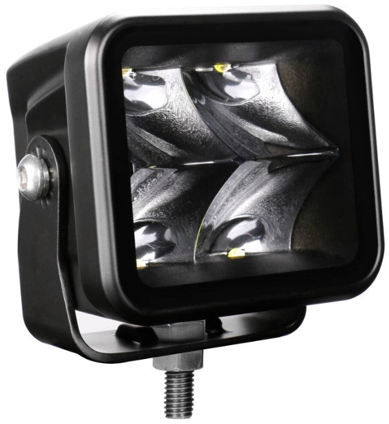 Race Sport Phare auxiliaire cube RoadRunner 20 watts 2,000lm conforme SAE IP67, faisceau ponctuel, avec système de régulation de température MELT et construction sans cadre