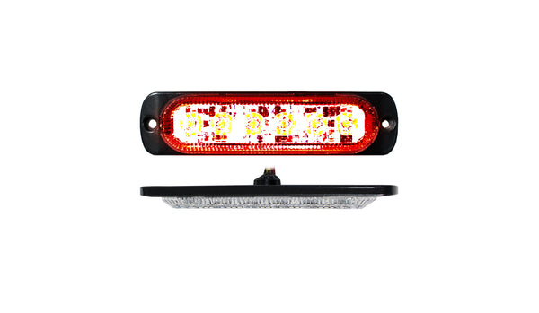 Race Sport 6-LED Ultra Slim Flush Mount 19-Flash Pattern Marker Strobe Light (Red)
