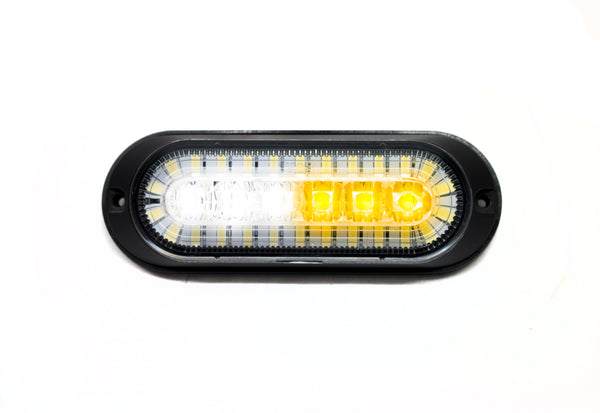 Race Sport NEW - Dual Function Ultra Thin Flush Mount Amber Flasher Strobe with White LED DRL function - SAE Certified J595 and J2087