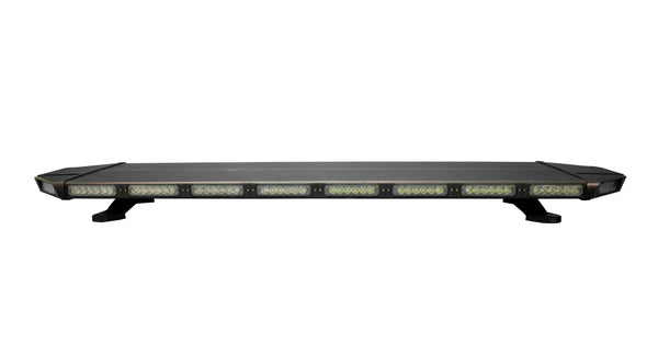 Race Sport 48in Full-Size LED Strobe Lightbar in Amber/White, 3-Watt LEDs, White LED Take-Down Light, White LED Alley Light, Amber/White Traffic Strobe Adviser at Back, with Controller Box, 12VDC