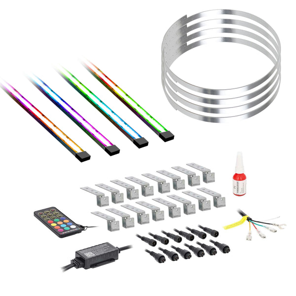 Race Sport ColorTRAIL 14-18inch Adjustable RGBW Multi-Color LED Wheel Light Kits - 1007844