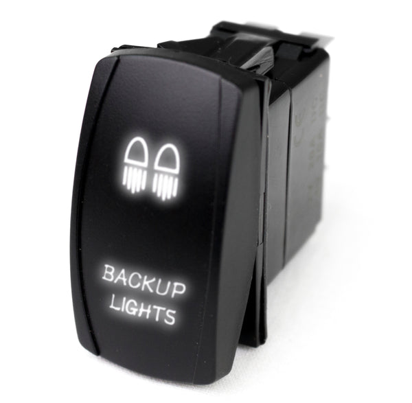 Race Sport LED Rocker Switch w/ White LED Radiance (Backup Lights)