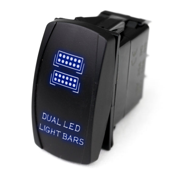 Race Sport LED Rocker Switch w/ Blue LED Radiance (Dual LED Light Bar)