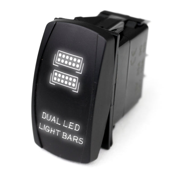 Race Sport LED Rocker Switch with White LED Radiance (Dual LED Light Bar)