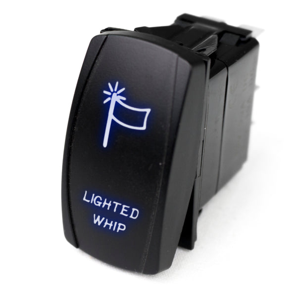 Race Sport LED Rocker Switch w/ Blue LED Radiance (Lighted WHIP)
