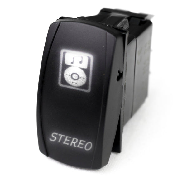 Race Sport LED Rocker Switch with WHITE LED Radiance - Stereo