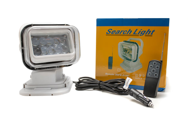 Race Sport Motorized 50W LED Spot Light w/ Remote 360 degree / 120 vertical Swivel Functionality (White)