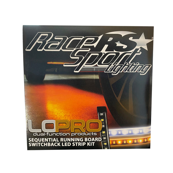 Race Sport NEW - LoPRO 60in Sidekick Sequential Running Board Switchback LED Strip Kit (White-Amber)