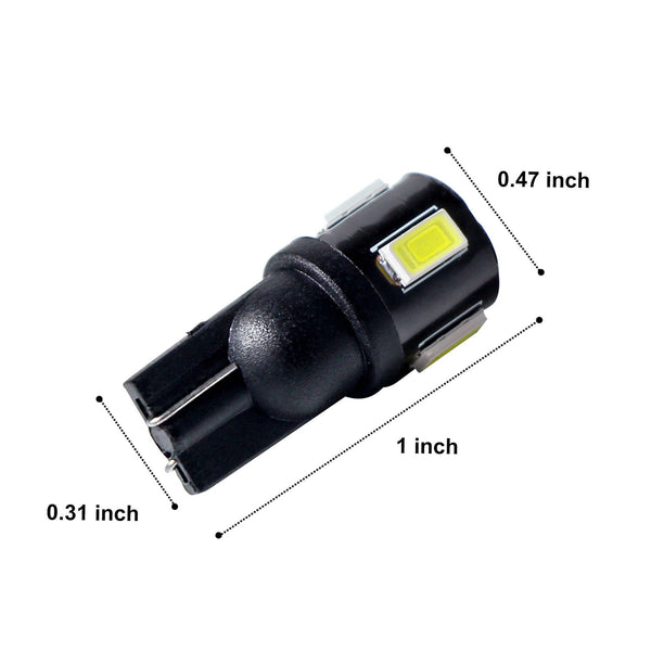 Race Sport 10-PACK of T10 6-LED (5630) Replacement Bulbs (White)