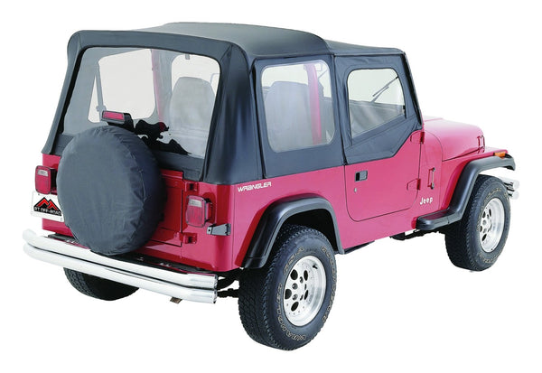 RT Offroad Black OEM Replacement Soft Top for 1988-95 YJ Wrangler w/ Soft Upper Doors (RT10015)