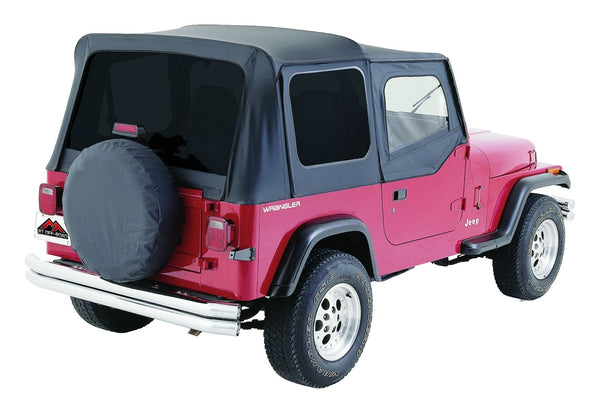 RT Offroad Black OEM Replacement Soft Top for 1988-95 YJ Wrangler w/ Soft Upper Doors (RT10015T)