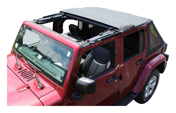 RT Offroad Black Diamond Bowless Soft Top w/ Tinted Windows for 07-18 JK Wrangler w/ 2 Dr.