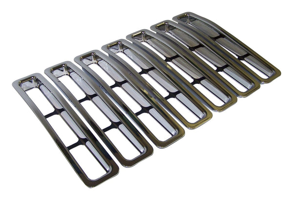 RT Offroad Ensemble d'inserts de calandre 7 pièces pour 1997-2006 Jeep TJ Wrangler, plastique chromé, à enclencher