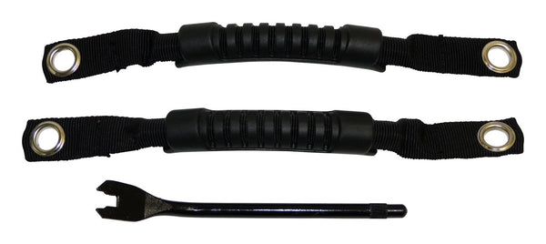 RT Offroad Interior Door Handle Kit for TJ Wranglers, Incl. 2 Black Nylon & Rubber Handles