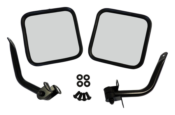 RT Offroad Gloss Black Mirror Kit for 1987-1995 Jeep CJ-5, CJ-7, CJ-8, & YJ Wrangler
