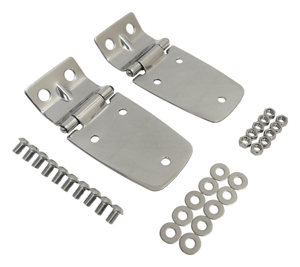 RT Offroad Polished Stainless Steel Hood Hinge Set for 97-06 Jeep TJ Wrangler