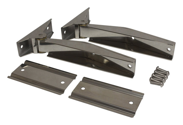 RT Offroad Stainless Tailgate Hinge Set, Upper & Lower — for select Jeep vehicles (RT34065)