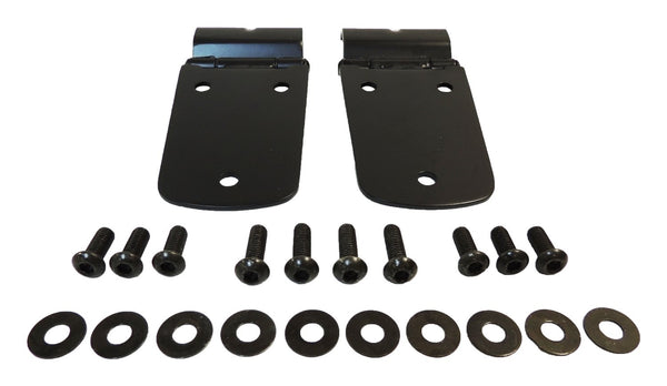 RT Offroad Hood Hinge Set, Left & Right, Matte Black, Powder Coated Stainless Steel — for select Jeep vehicles (RT34091)