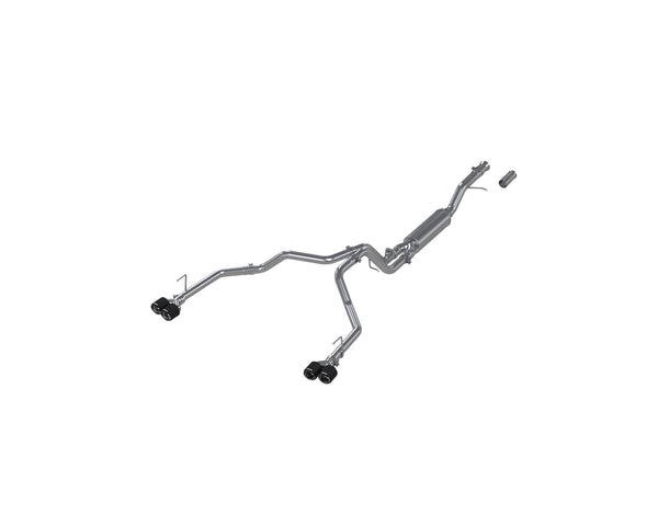 MBRP 3 in. Cat-Back, 2.5in. Dual Split Rear Exit, T304 with CF Tips — 2021-2026 Chevrolet Tahoe, GMC Yukon, select trims