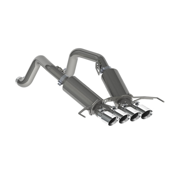 MBRP 3in. Axle-Back. Dual Muffler. Dual Rear Exit. Quad Tip. T304