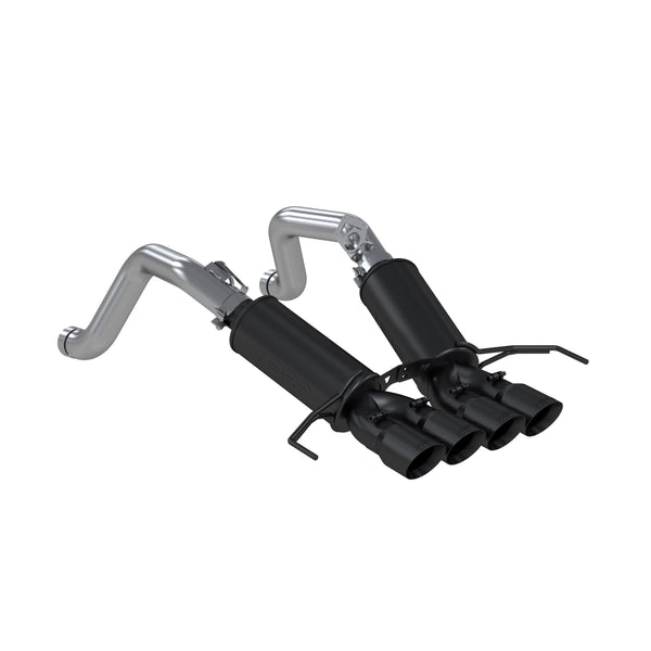 MBRP 3in. Axle-Back. Dual Muffler. Dual Rear Exit. Quad Tip. BLK