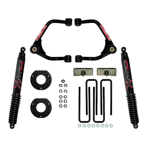 Skyjacker Ensemble de rehaussement de suspension 3.5 po — amortisseurs Black MAX — 2019-2021 GMC Sierra 1500 et 2019-2023 Chevy Silverado 1500 (C19350PB)