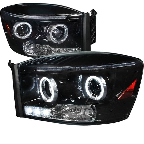Spec-D Black Projector Headlights - Dodge Ram 06-08
