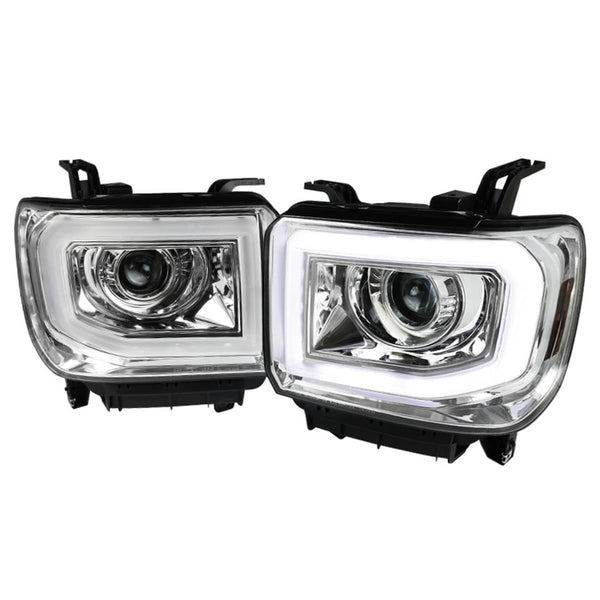 Spec-D Chrome Projector Headlights 14-18 GMC 1500/ 15-19 HD Chrome Without Factory LED Day Time Running Lights