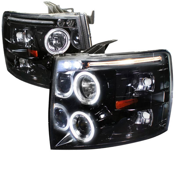 Spec-D Black Projector Headlights - 07-13 Silverado 1500/ 07-14 HD