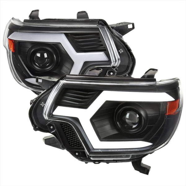 Spec-D Matte Black Projector Headlights with Clear Lens - 12-15 Tacoma