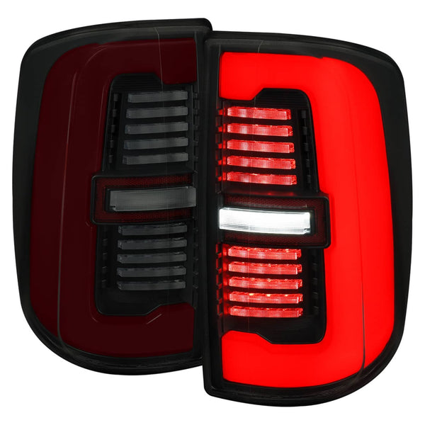 Spec-D LED Sequential Signal Black Housing / Smoked Lens Tail Lights - 19-24 Ram 2500/3500