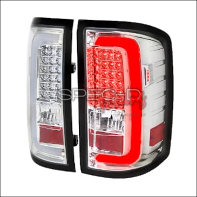 Spec-D Chrome LED Taillights - 14-18 Sierra 1500/ 15-19 HD