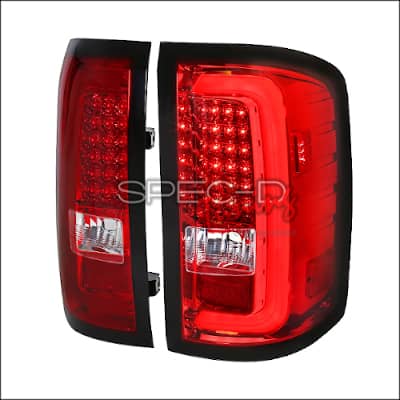 Spec-D Red LED Taillights - 14-18 Sierra 1500/ 15-19 HD