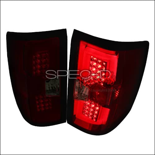 Spec-D Red/Smoked LED Taillights - 14-18 Silverado 1500/ 15-19 HD